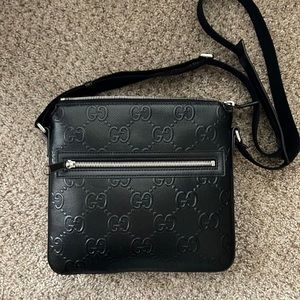 GG embossed messenger bag